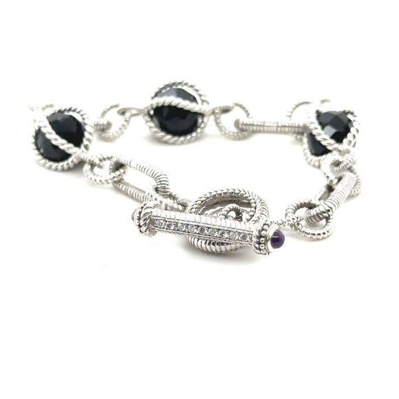 Judith Ripka 925 Encased Onyx Toggle Bracelet - Picture 3 of 5